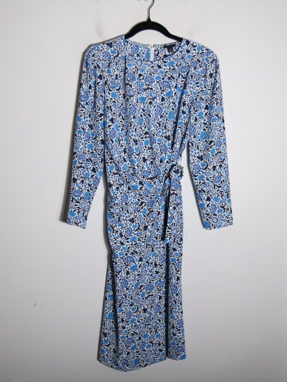 Ann Taylor Floral Wrap Midi Dress 10P High Neck Modest Preppy Work Office Party